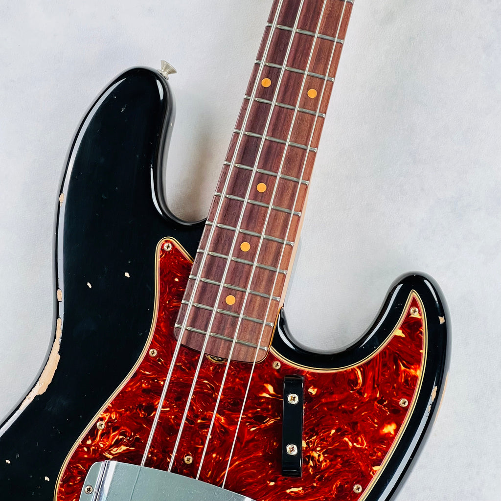 Fender Custom Shop 1962 Jazz Bass Relic Stack Knob 2022 - Aged Black - 3