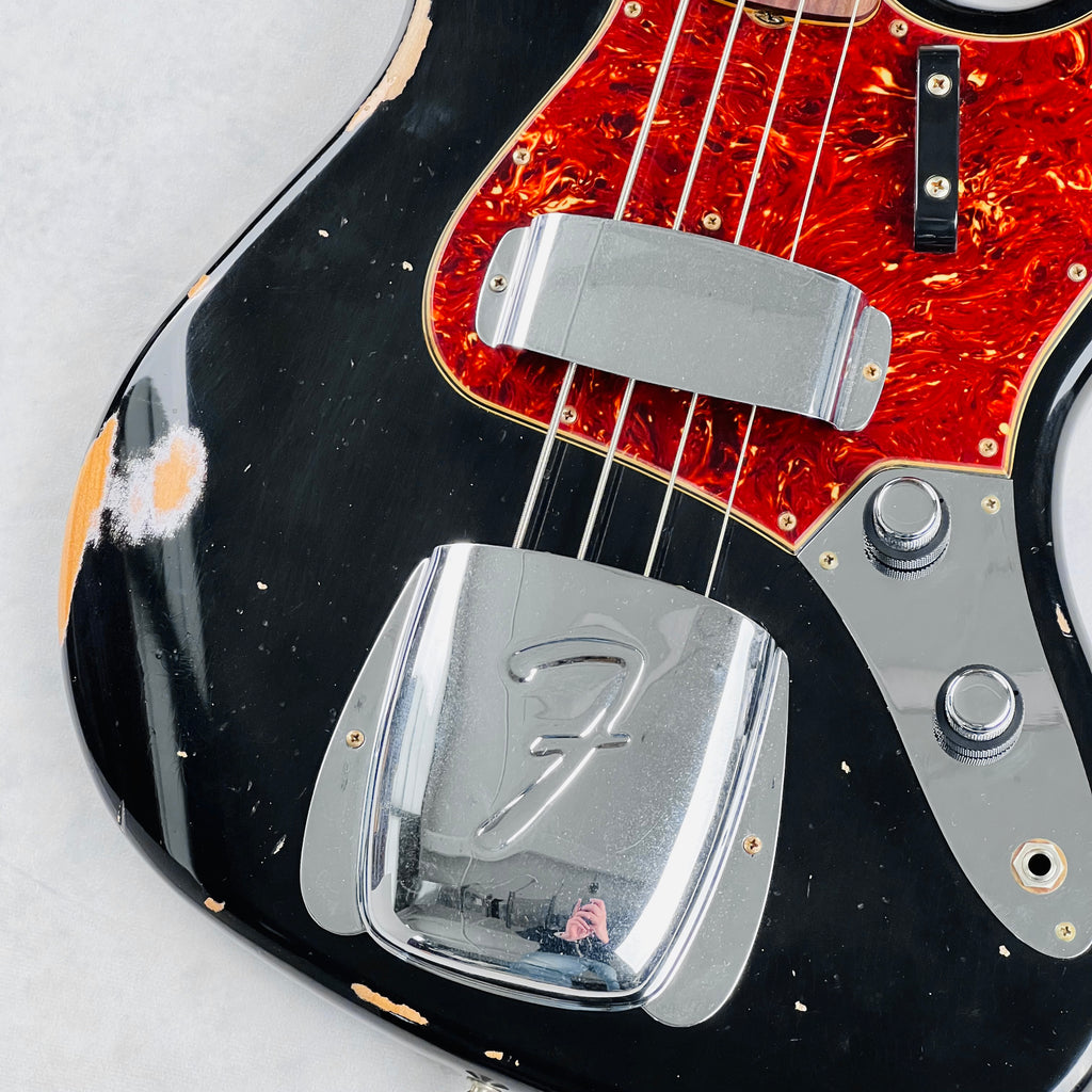 Fender Custom Shop 1962 Jazz Bass Relic Stack Knob 2022 - Aged Black - 4