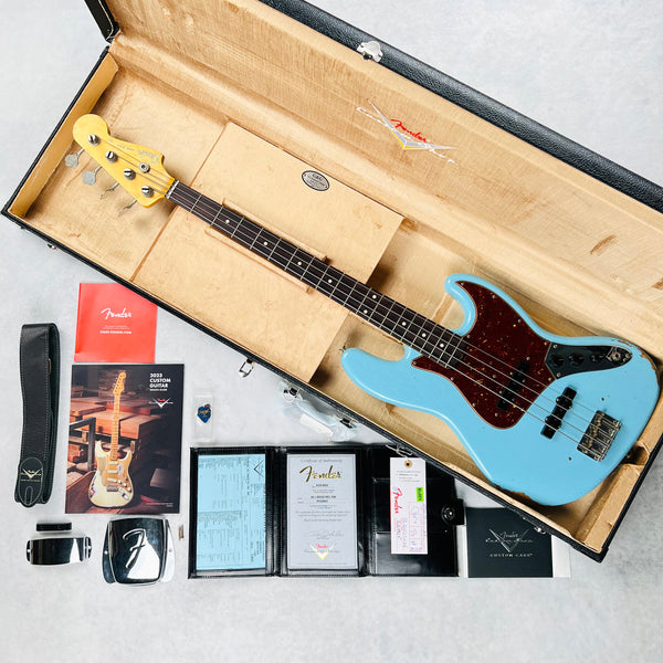 Fender Custom Shop 64 Jazz Bass Relic 2023 - Daphne Blue - 19