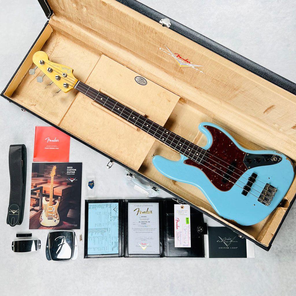 Fender Custom Shop 64 Jazz Bass Relic 2023 - Daphne Blue - 19