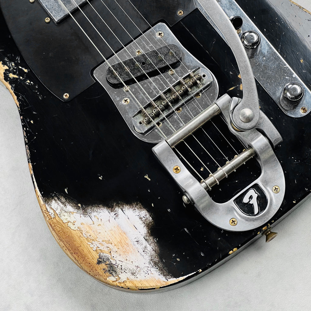 Fender Custom Shop CuNiFe Blackguard Telecaster with Bigsby Heavy Relic 2025 - Black - 4