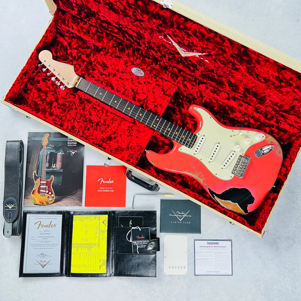 Fender Custom Shop GT11 Stratocaster Heavy Relic Sweetwater Exclusive 2022 - Fiesta Red Over Black - 17
