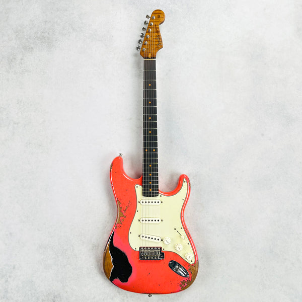 Fender Custom Shop GT11 Stratocaster Heavy Relic Sweetwater Exclusive 2022 - Fiesta Red Over Black - 2