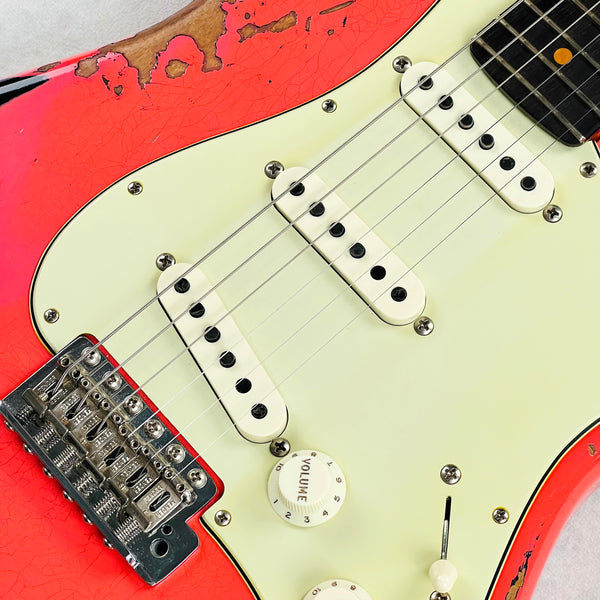 Fender Custom Shop GT11 Stratocaster Heavy Relic Sweetwater Exclusive 2022 - Fiesta Red Over Black - 7