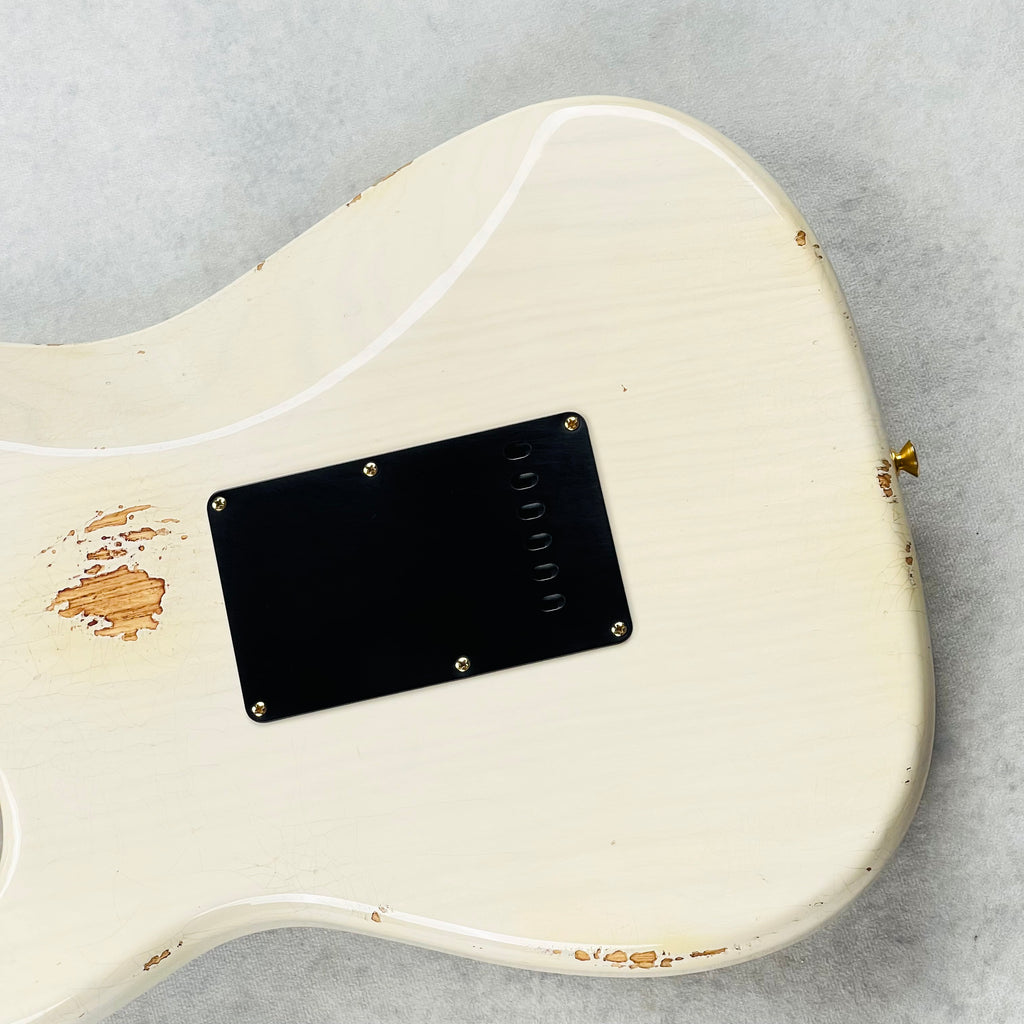 Fender Custom Shop Limited 1962 Stratocaster Relic Reverse Gold Hardware 2024 - Aged White Blonde - 12