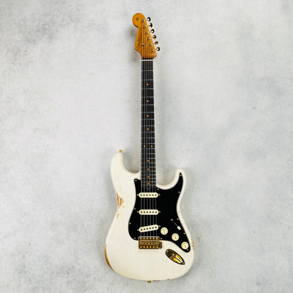 Fender Custom Shop Limited 1962 Stratocaster Relic Reverse Gold Hardware 2024 - Aged White Blonde - 2