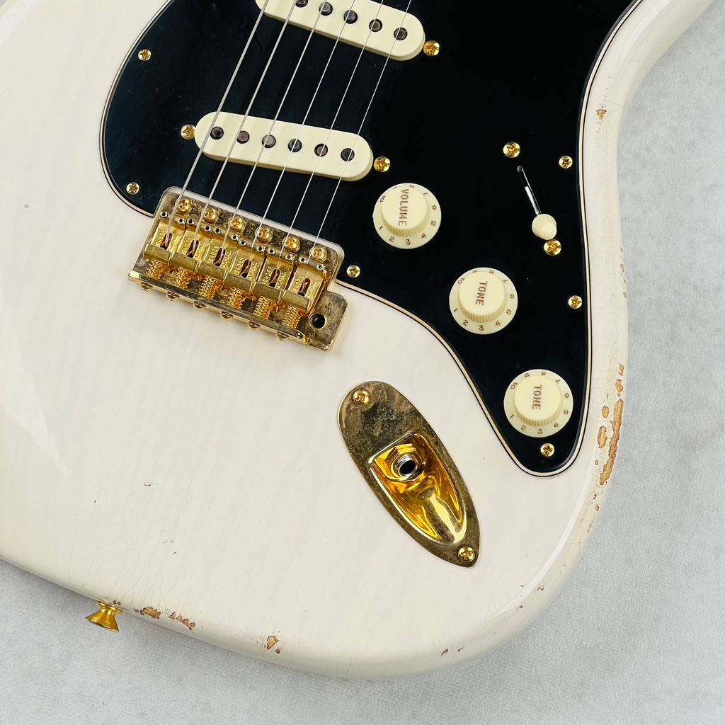 Fender Custom Shop Limited 1962 Stratocaster Relic Reverse Gold Hardware 2024 - Aged White Blonde - 5