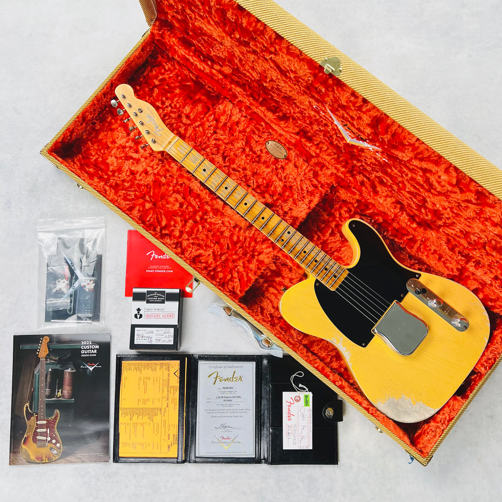 Fender Custom Shop Limited '50s Esquire Heavy Relic Secret Agent 2022 - Aged Nocaster Blonde - 21