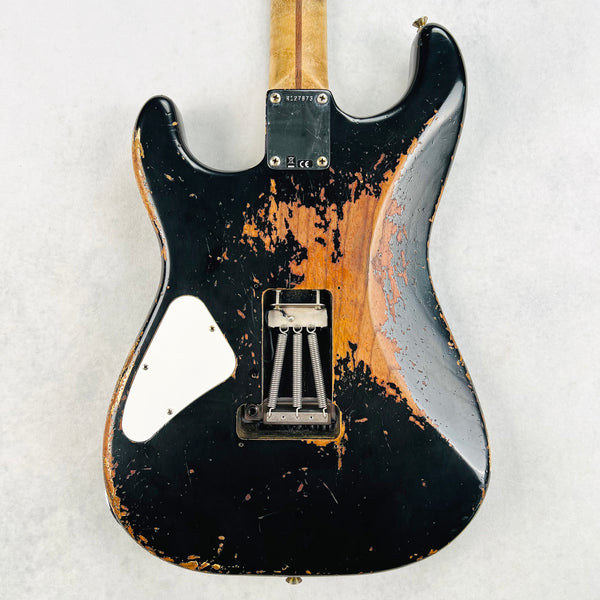 Fender Custom Shop ZF Stratocaster 1H Floyd Rose Heavy Relic 2023 - Black over Yellow - 10
