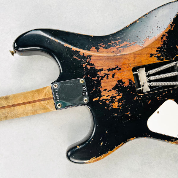 Fender Custom Shop ZF Stratocaster 1H Floyd Rose Heavy Relic 2023 - Black over Yellow - 13