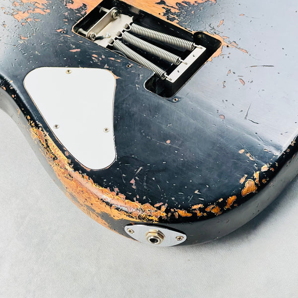 Fender Custom Shop ZF Stratocaster 1H Floyd Rose Heavy Relic 2023 - Black over Yellow - 16