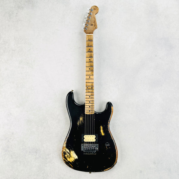 Fender Custom Shop ZF Stratocaster 1H Floyd Rose Heavy Relic 2023 - Black over Yellow - 2