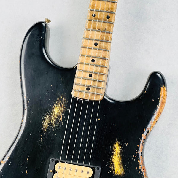 Fender Custom Shop ZF Stratocaster 1H Floyd Rose Heavy Relic 2023 - Black over Yellow - 3