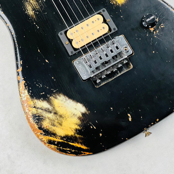 Fender Custom Shop ZF Stratocaster 1H Floyd Rose Heavy Relic 2023 - Black over Yellow - 4