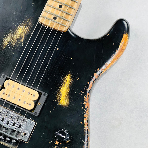 Fender Custom Shop ZF Stratocaster 1H Floyd Rose Heavy Relic 2023 - Black over Yellow - 6