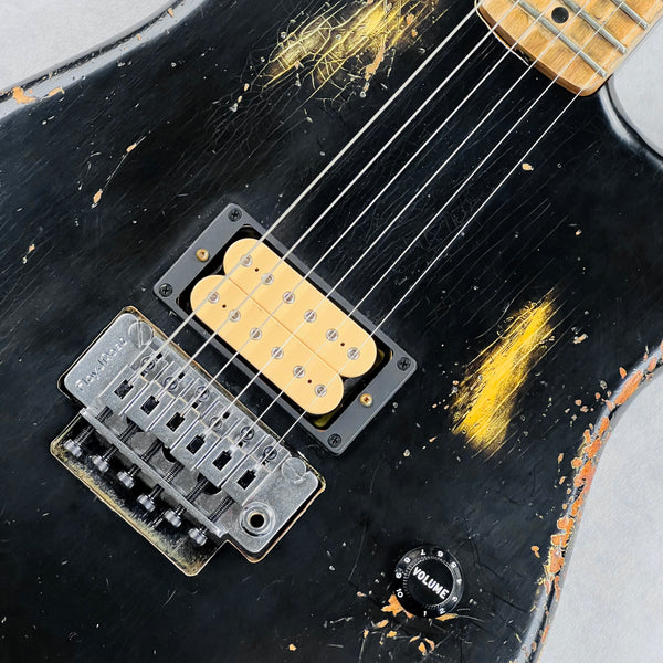 Fender Custom Shop ZF Stratocaster 1H Floyd Rose Heavy Relic 2023 - Black over Yellow - 7