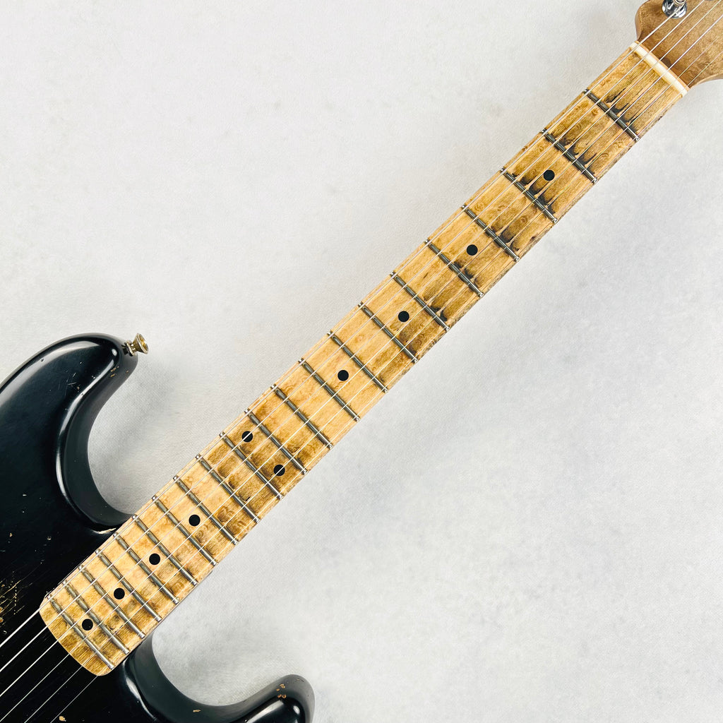 Fender Custom Shop ZF Stratocaster 1H Floyd Rose Heavy Relic 2023 - Black over Yellow - 8