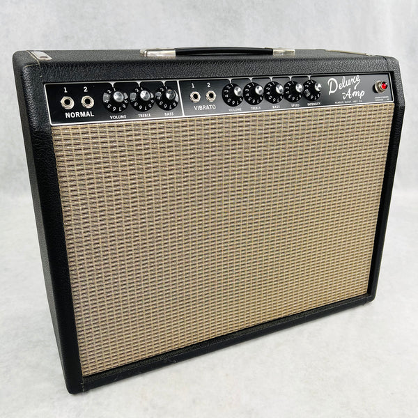 1964 Fender Deluxe 1x12" Vintage Guitar Combo Amplifier 20 Watts - Black Panel Non-Reverb - 1