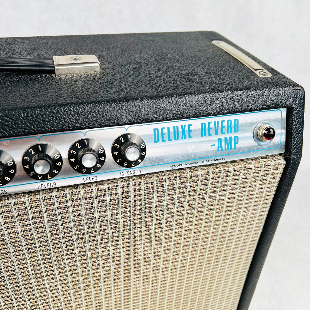 Fender Deluxe Reverb Silver Panel 1x12" Combo Amplifier 1976 - Black - 5