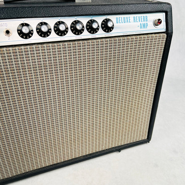 Fender Deluxe Reverb Silver Panel 1x12" Combo Amplifier 1976 - Black - 7