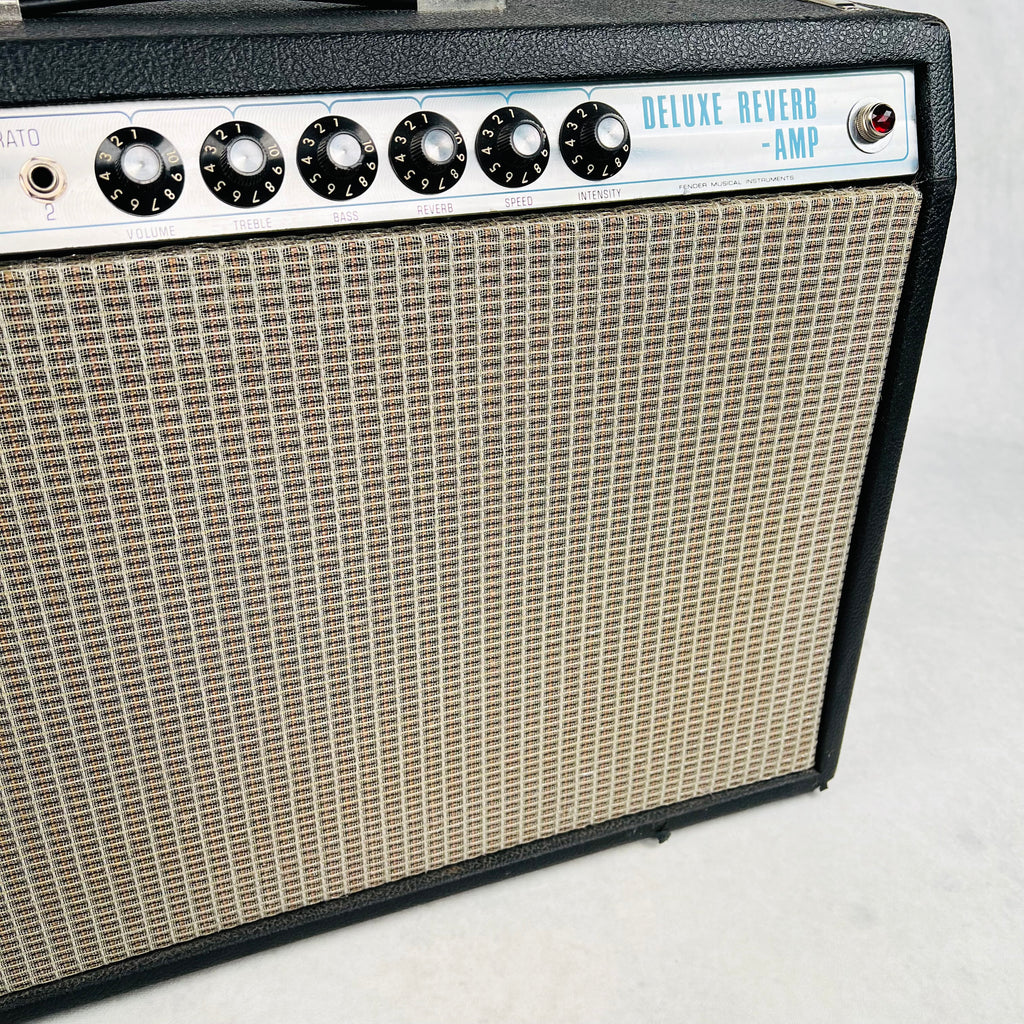Fender Deluxe Reverb Silver Panel 1x12" Combo Amplifier 1976 - Black - 7