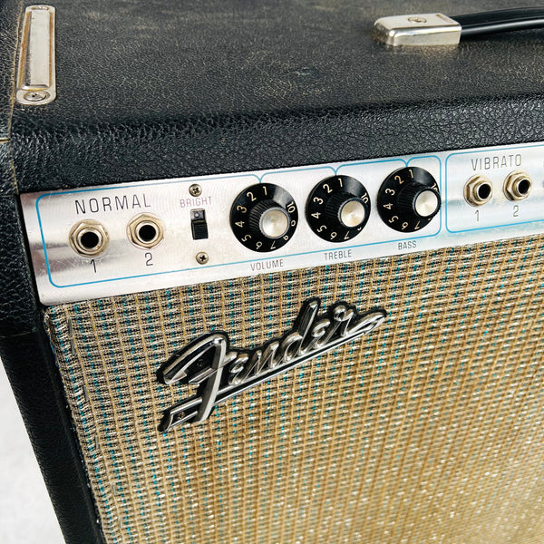 Fender Pro Reverb Silver Panel 2x12" Combo Amplifier 1971 - Black - 3
