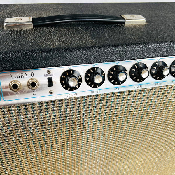 Fender Pro Reverb Silver Panel 2x12" Combo Amplifier 1971 - Black - 4