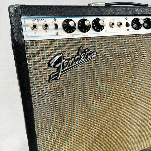 Fender Pro Reverb Silver Panel 2x12" Combo Amplifier 1971 - Black - 6