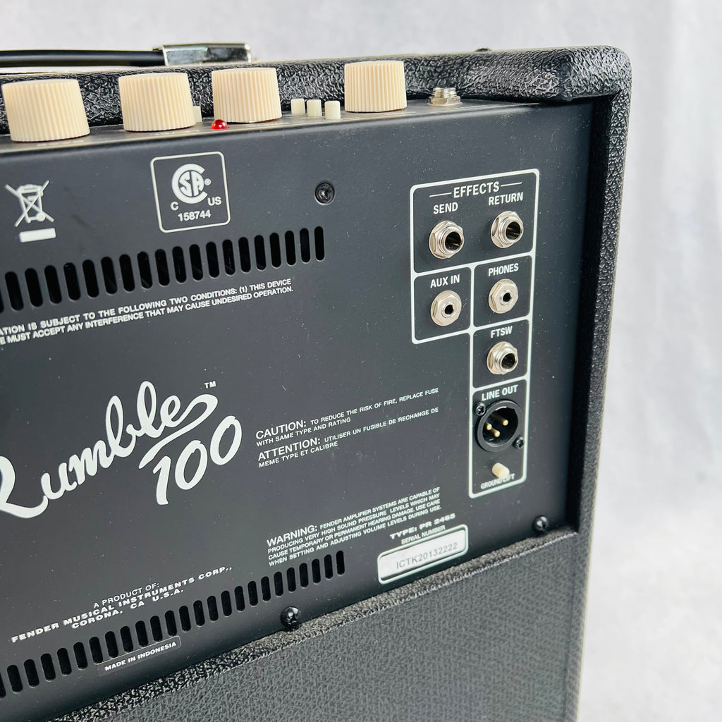 Fender Rumble 100 V3 1x12" Bass Combo Amplifier 2020 - Black - 12