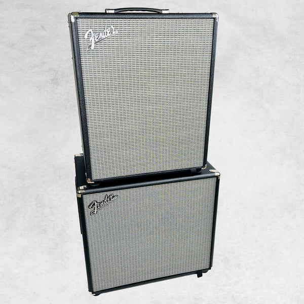 Fender Rumble 500 V3 2x10" Combo & 1x15" Cabinet Bass Amplifier Stack 2016 - Black - 1