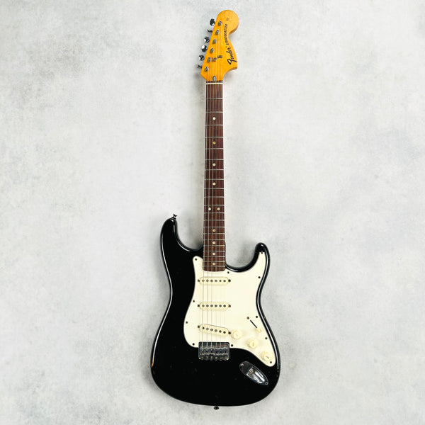 Vintage 1973 Fender Stratocaster Hardtail Electric Guitar Black - 2