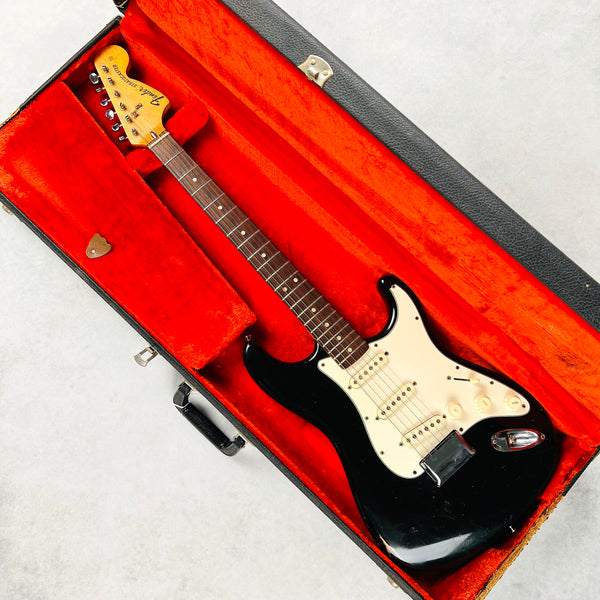 Vintage 1973 Fender Stratocaster Hardtail Electric Guitar Black - 25