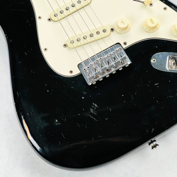 Vintage 1973 Fender Stratocaster Hardtail Electric Guitar Black - 4