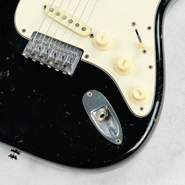 Vintage 1973 Fender Stratocaster Hardtail Electric Guitar Black - 5