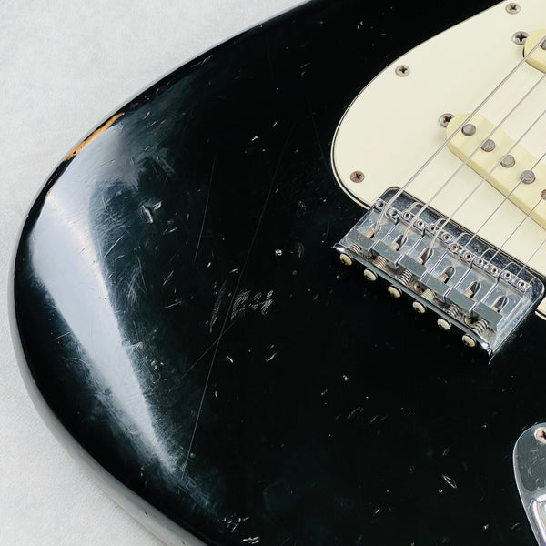 Vintage 1973 Fender Stratocaster Hardtail Electric Guitar Black - 8
