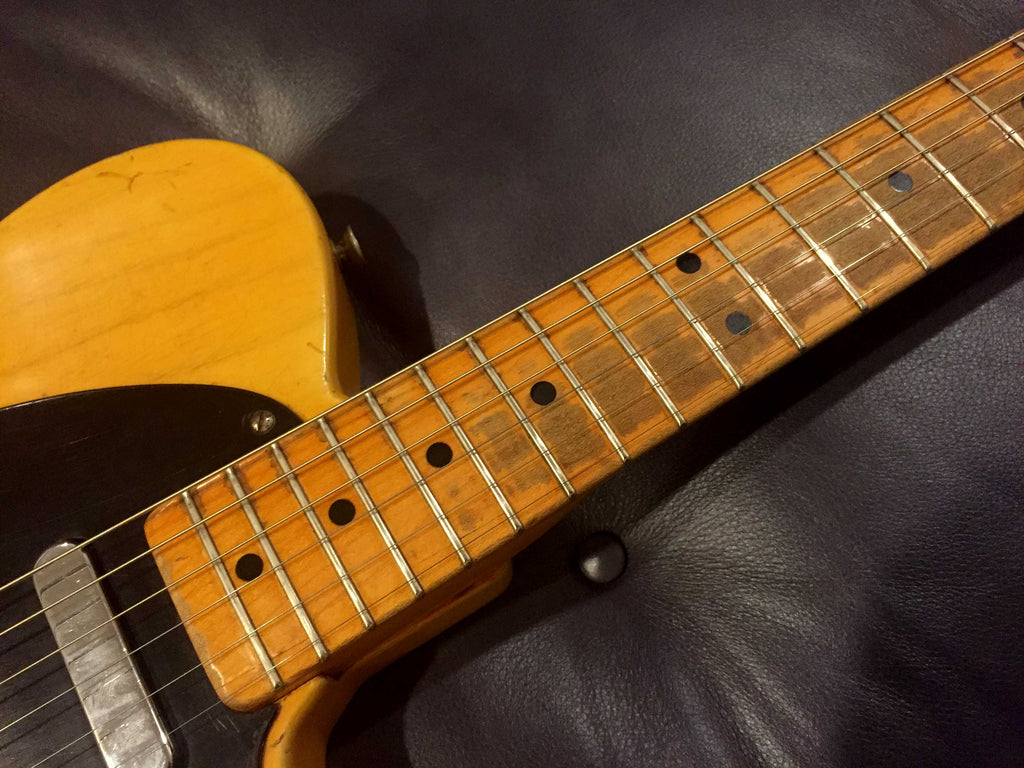 Fender Telecaster 1952 Butterscotch Blonde Blackguard Vintage Electric Guitar Fingerboard