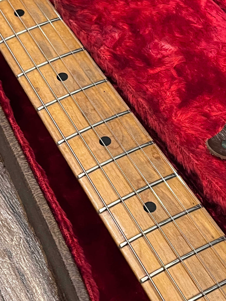 Fender Telecaster 1953 Butterscotch Blonde Blackguard Vintage Electric Guitar Fingerboard Detail
