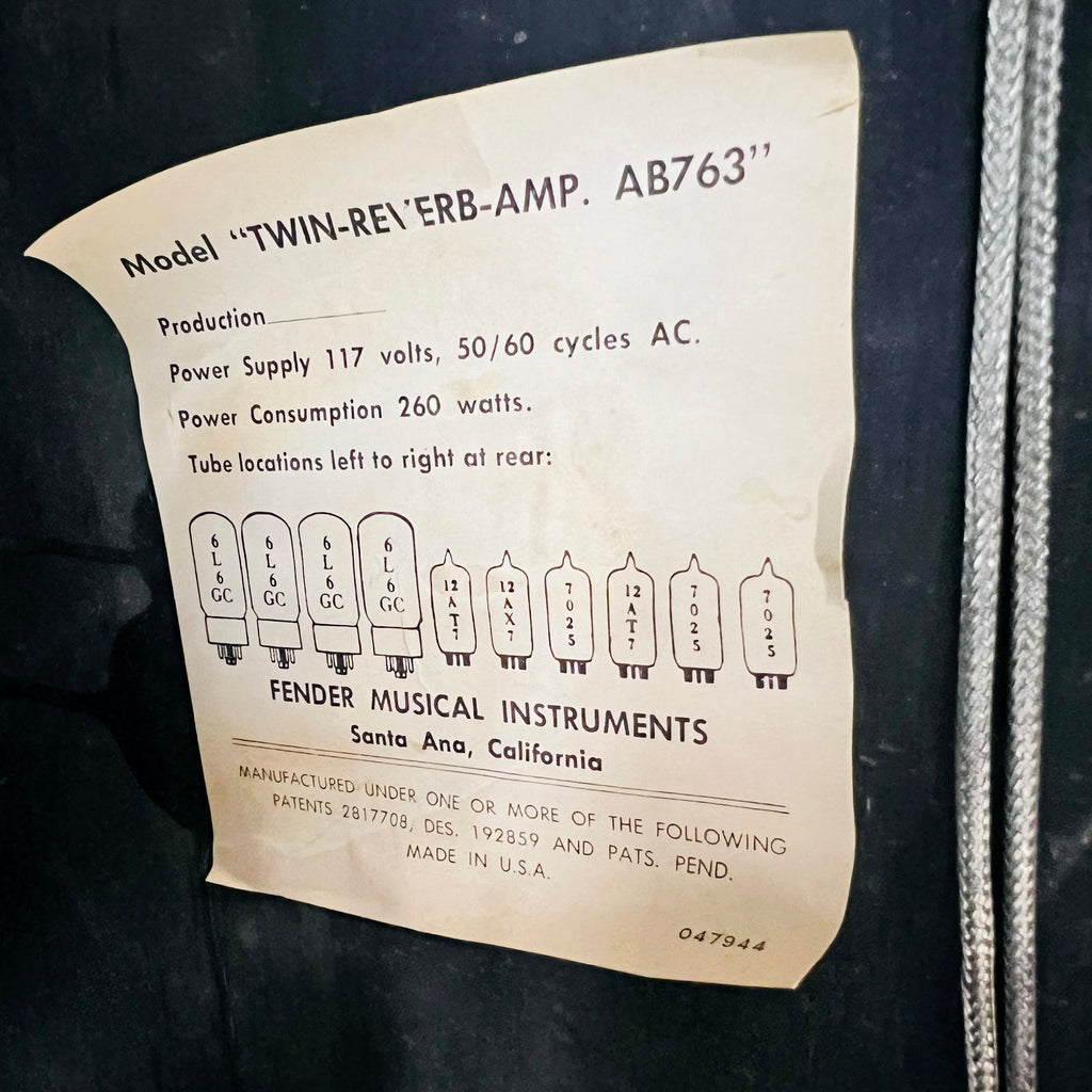 Fender Twin Reverb Amp Drip Edge 2x12" Combo Amplifier 1969 - Black - 17