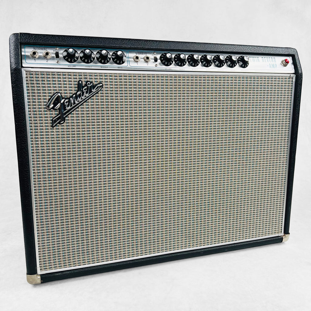 Fender Twin Reverb Amp Drip Edge 2x12" Combo Amplifier 1969 - Black - 1