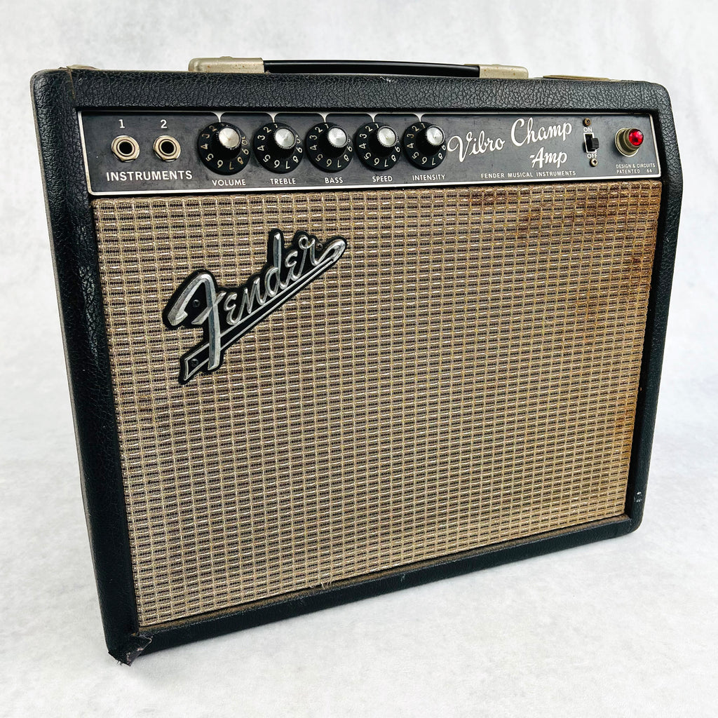 Vintage Fender Vibro Champ 1x8" Combo Amp 1966 - Black - 1