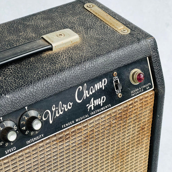 Vintage Fender Vibro Champ 1x8" Combo Amp 1966 - Black - 5