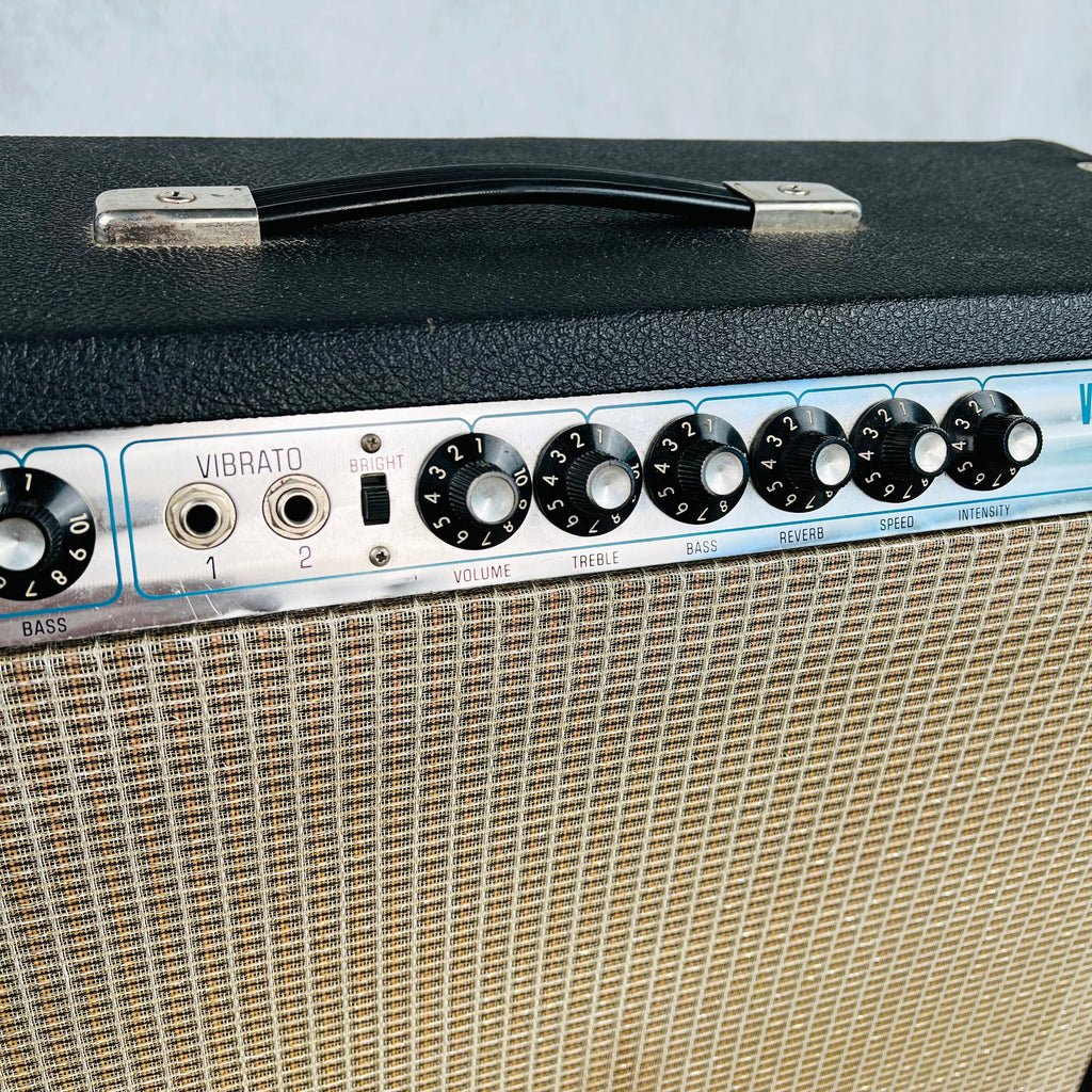 Fender Vibrolux Reverb Silver Panel 2x10" Combo Amplifier 1977 - Black - 4