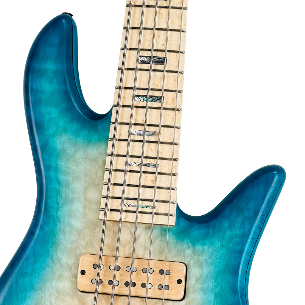 Fodera Emperor Elite Quilt Top 5-String Bass - Bora Blueburst - 3