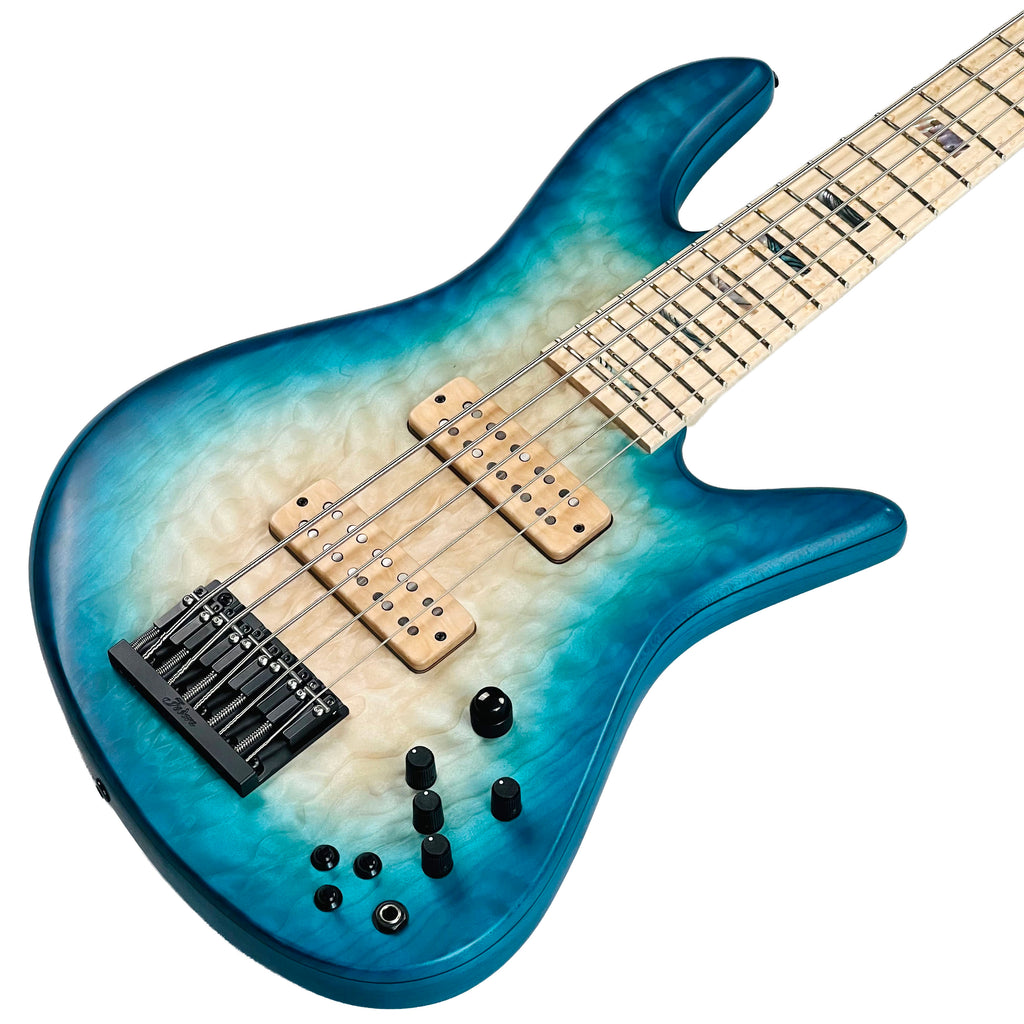 Fodera Emperor Elite Quilt Top 5-String Bass - Bora Blueburst - 7