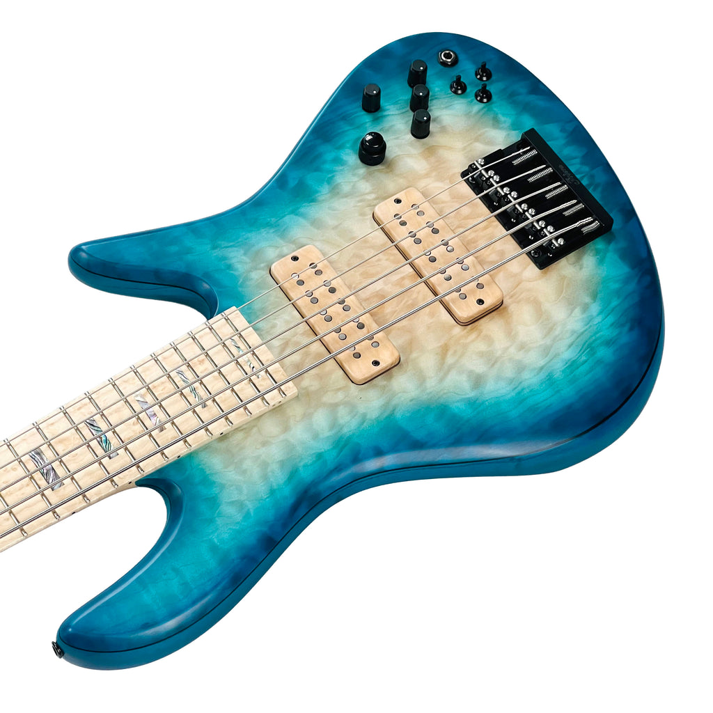 Fodera Emperor Elite Quilt Top 5-String Bass - Bora Blueburst - 8
