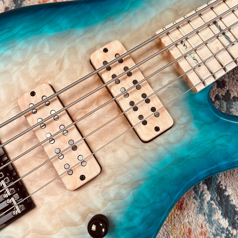 Fodera Emperor Elite Quilt Top 5-String Bass - Bora Blueburst - Seymour Duncan Pickups