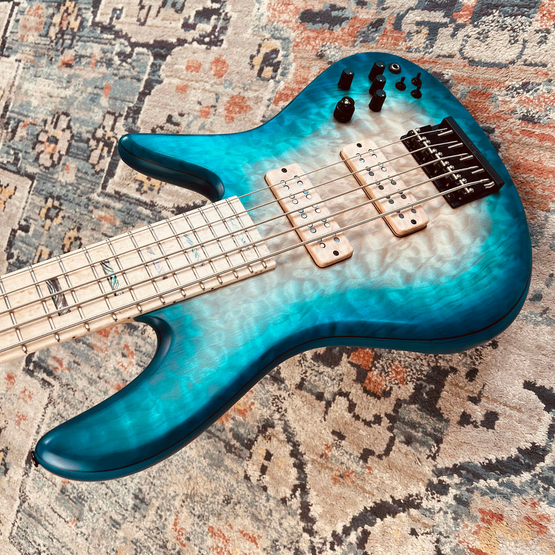 Fodera Emperor Elite Quilt Top 5-String Bass - Bora Blueburst - Body