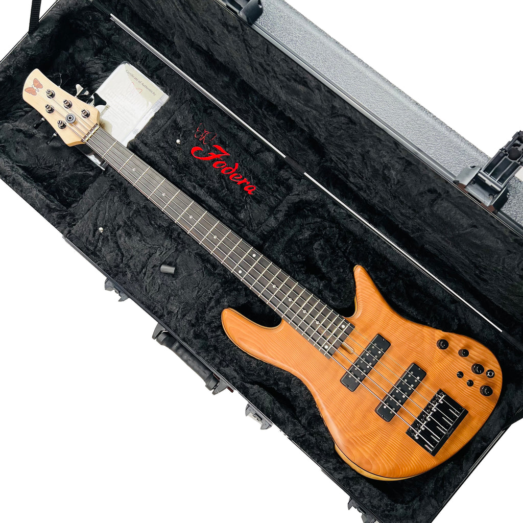 Fodera Emperor Standard Special Redwood Flame 5-String Bass - Natural - 16