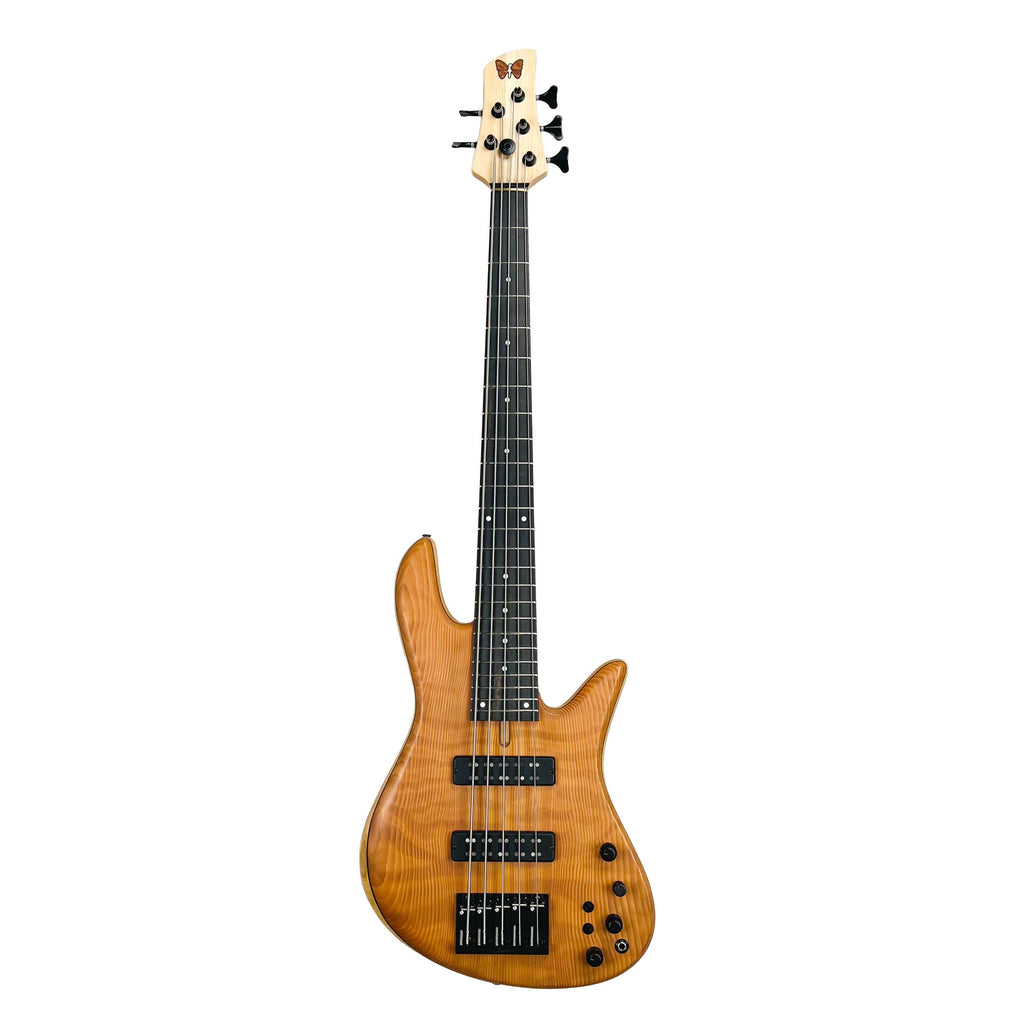Fodera Emperor Standard Special Redwood Flame 5-String Bass - Natural - 2
