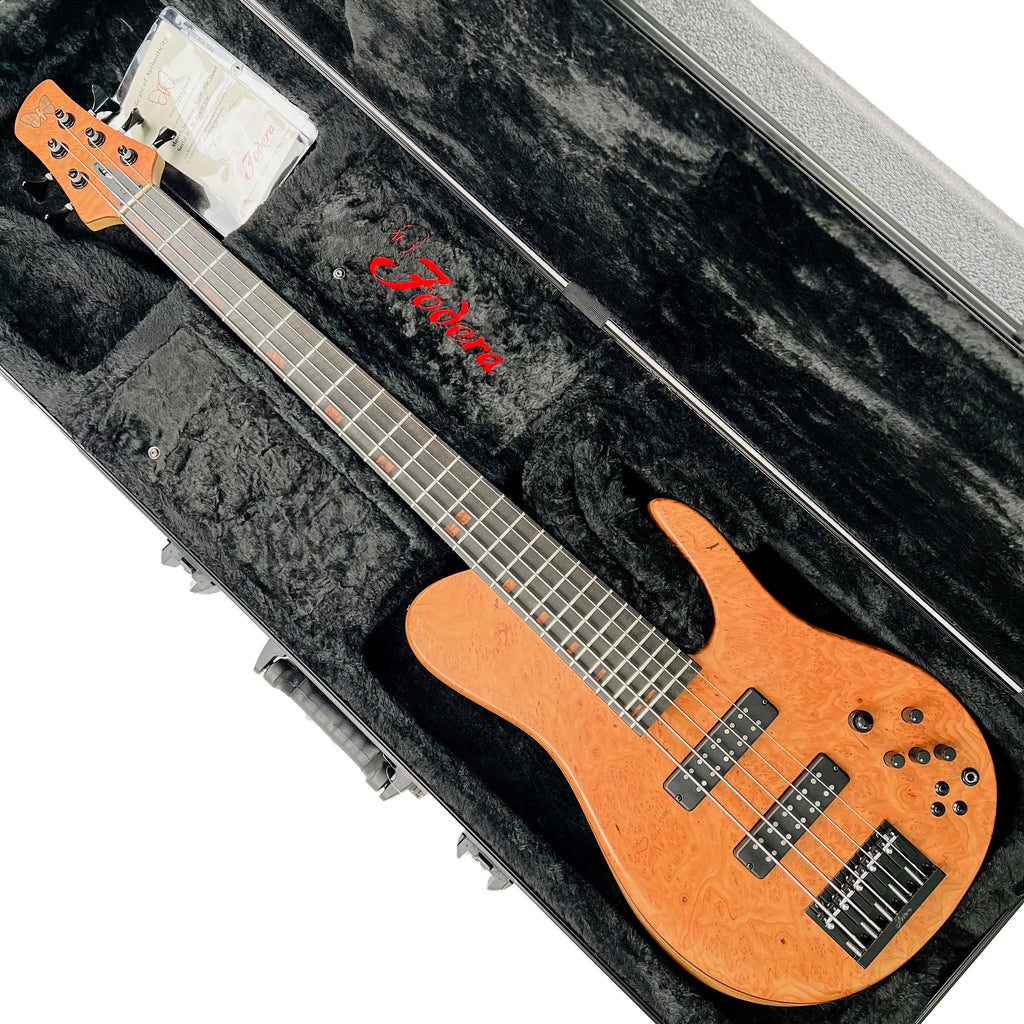 Fodera Imperial Elite MG 5-String Redwood Burl / Walnut - Natural - 19
